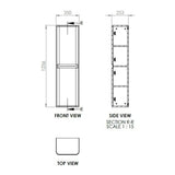 Lambra 350mm 2 Door Wall Hung Tall Unit