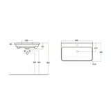 Cosmos Wall Hung 1 Drawer vanity Unit & Basin - Matt Latte