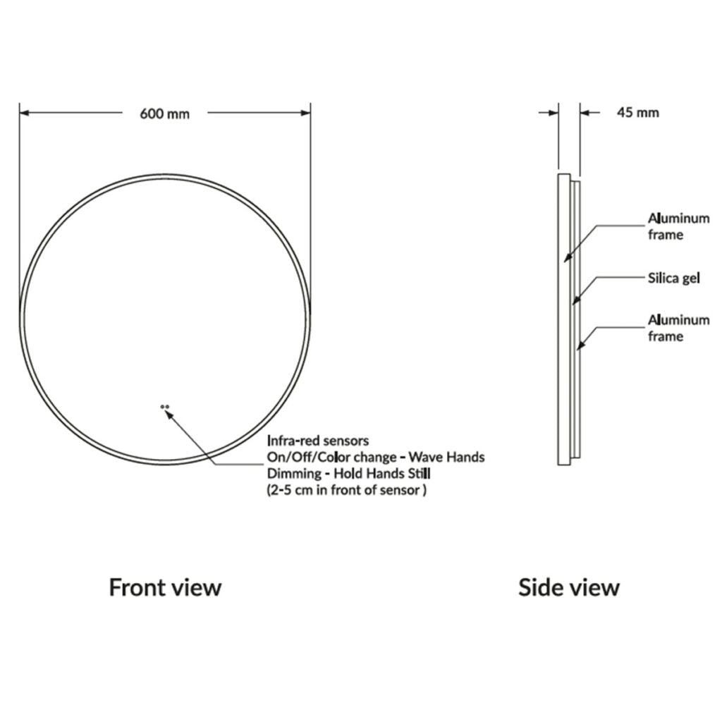 Macie LED Mirror 600mm