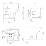 Arlo Rimless Back To Wall WC & Soft Close Seat
