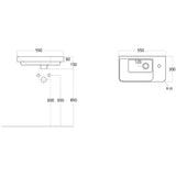 Kuba 550mm Floor Standing Slim Depth 1 Door Basin Unit & 1TH Basin