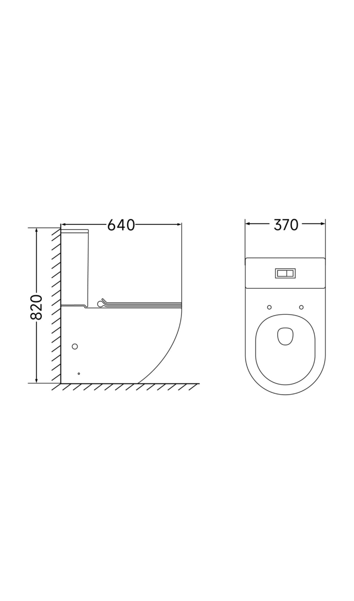 Marvel Rimless Close Coupled Toilet Black - Including Toilet Pan and Seat