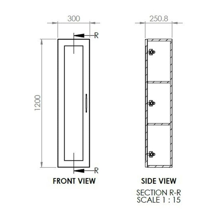 Mayfair 300mm Wall Hung 1 Door Tall Unit