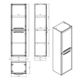 Mika 400mm Wall Hung 2 Door Midi Boy Unit - Matt Latte