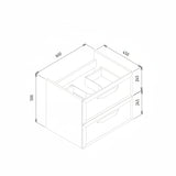 Mika 615mm Wall Hung 2 Drawer Basin Unit w/1TH Basin
