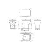 nuie Ava Round Back to Wall Toilet Pan With Seat