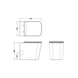 nuie Orlen Back to Wall Square Rimless Toilet Pan With Soft Close Seat