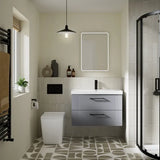 nuie Orlen Back to Wall Square Rimless Toilet Pan With Soft Close Seat