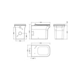 nuie Ava Square Back to Wall Pan With Soft Close Seat
