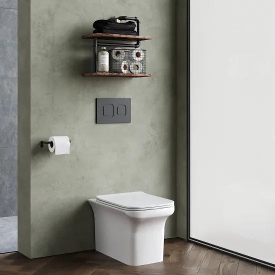 nuie Ava Square Back to Wall Pan With Soft Close Seat