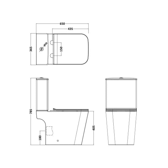 nuie Orlen Rimless Close Coupled Toilet
