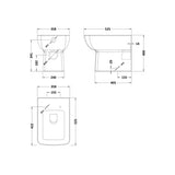 nuie Cleo Square Rimless Back to Wall Toilet Pan