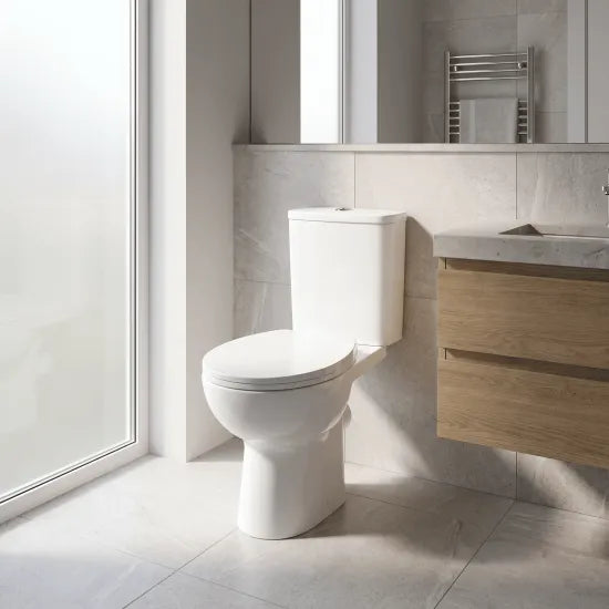 nuie Fay Rimless Comfort Height Close Coupled Toilet With Soft Close Seat