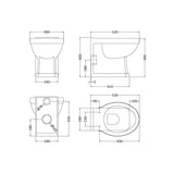 nuie Richmond Traditional Back to Wall Toilet Pan