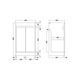 nuie Havana autumn oak 2 Door Floor Standing Vanity Unit