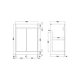 nuie Havana autumn oak 2 Door Floor Standing Vanity Unit