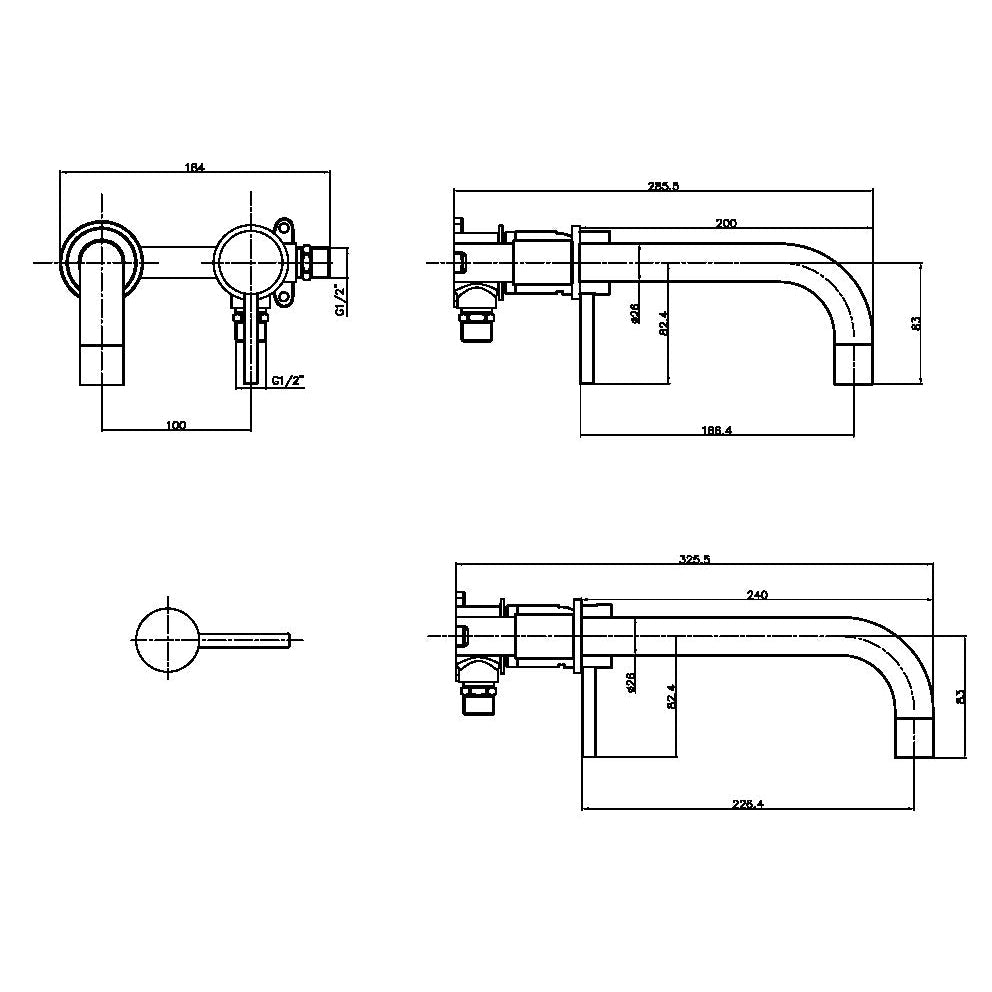 Core Wall Mounted Basin Tap