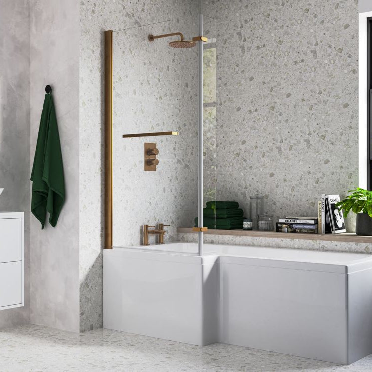 815x1500mm L Shape Bath Screen (6mm)