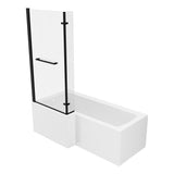 Navarre L Shape 1700x850x560mm 0TH Shower Bath Pack - Matt Black