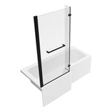 Navarre L Shape 1700x850x560mm 0TH Shower Bath Pack - Matt Black