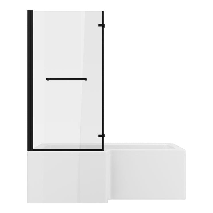 Navarre L Shape 1700x850x560mm 0TH Shower Bath Pack - Matt Black