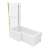 Navarre L Shape 1700x850x560mm 0TH Shower Bath Pack - Brushed Brass