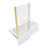 Navarre L Shape 1700x850x560mm 0TH Shower Bath Pack - Brushed Brass
