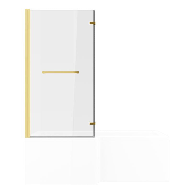 Navarre L Shape 1700x850x560mm 0TH Shower Bath Pack - Brushed Brass