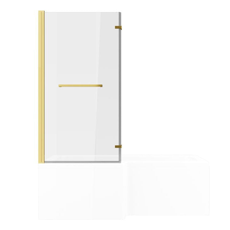 Navarre L Shape 1700x850x560mm 0TH Shower Bath Pack - Brushed Brass