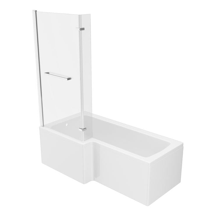 Navarre L Shape 1700x850x560mm 0TH Shower Bath Pack - Chrome