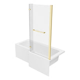 Navarre L Shape 1700x850x560mm 0TH Shower Bath Pack - Brushed Brass