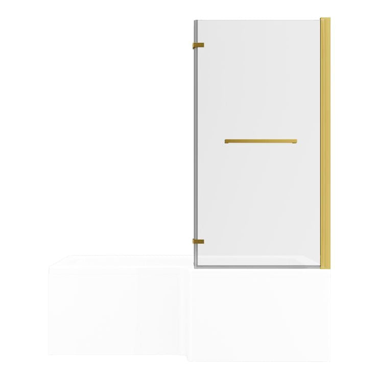 Navarre L Shape 1700x850x560mm 0TH Shower Bath Pack - Brushed Brass