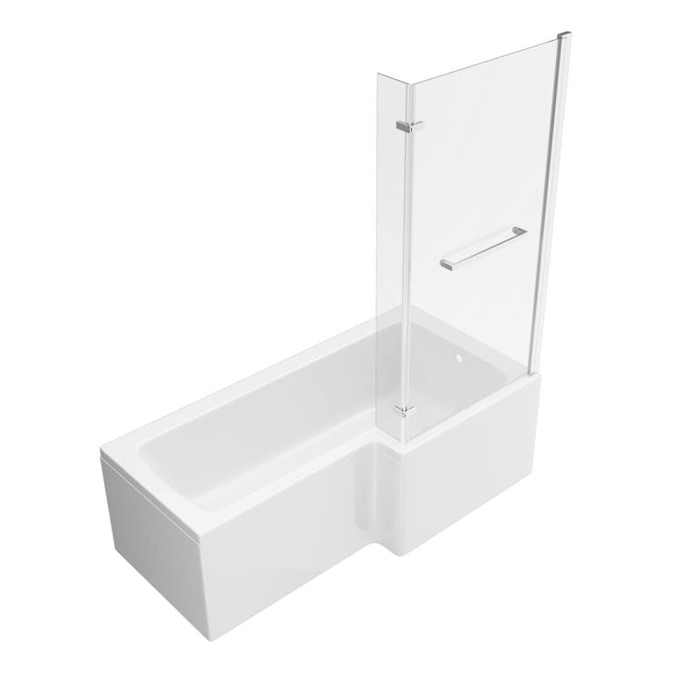 Navarre L Shape 1700x850x560mm 0TH Shower Bath Pack - Chrome