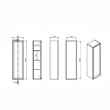 Push 345mm Wall Hung 1 Door Tall Unit - Matt Cotton