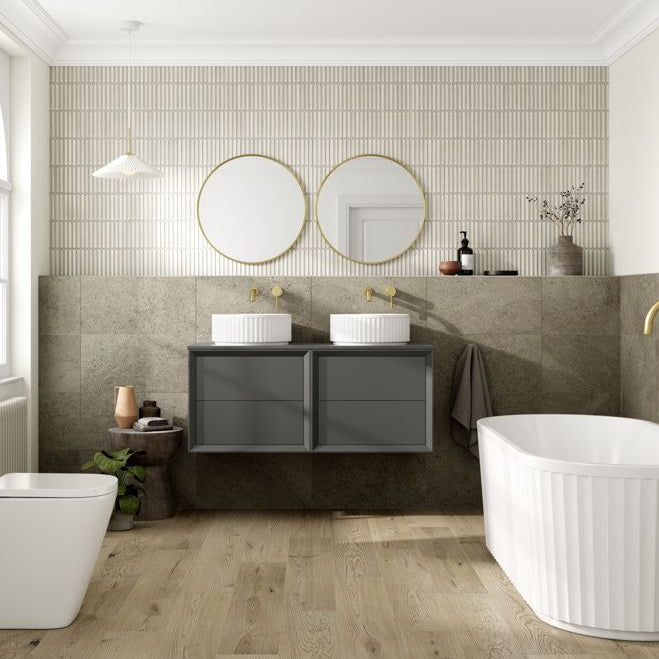 Push 1210mm Wall Hung 4 Drawer Basin Unit Run & Top