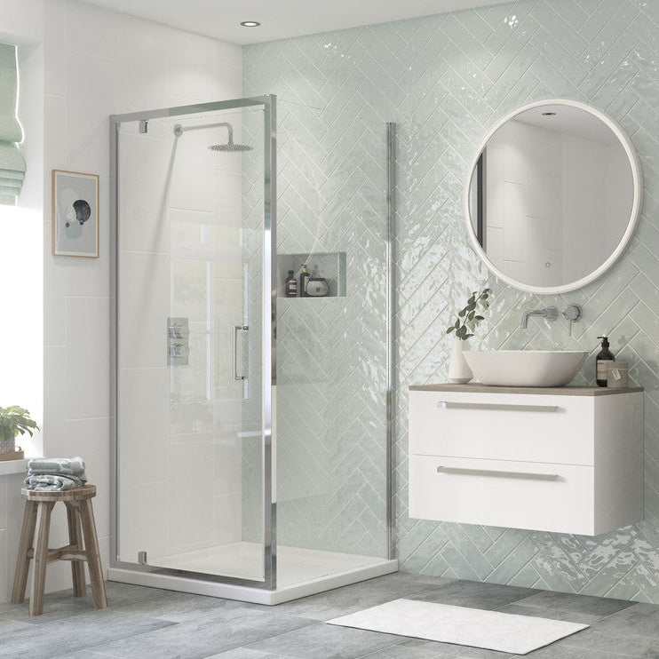 Flex 760mm Pivot Door - Chrome