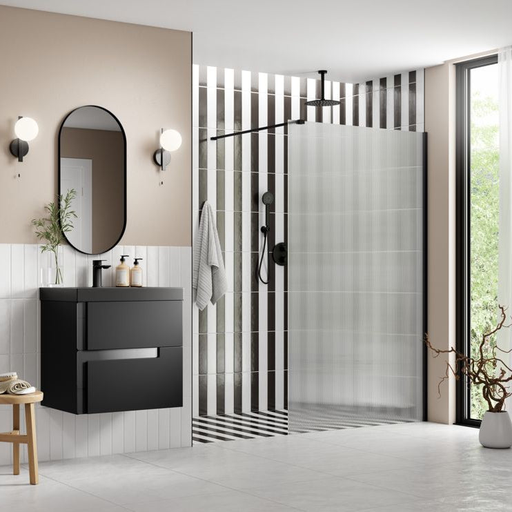 Iconix Fluted Wetroom Panel & Support Arm