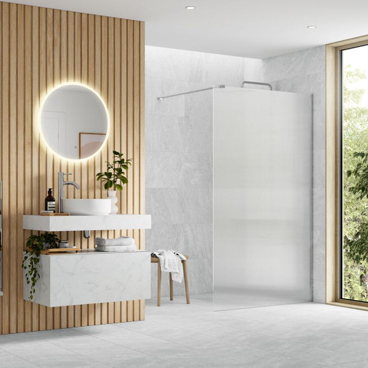 Iconix Fluted Wetroom Panel & Support Arm