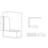 RIO Bathtub Glass Screen 900MM
