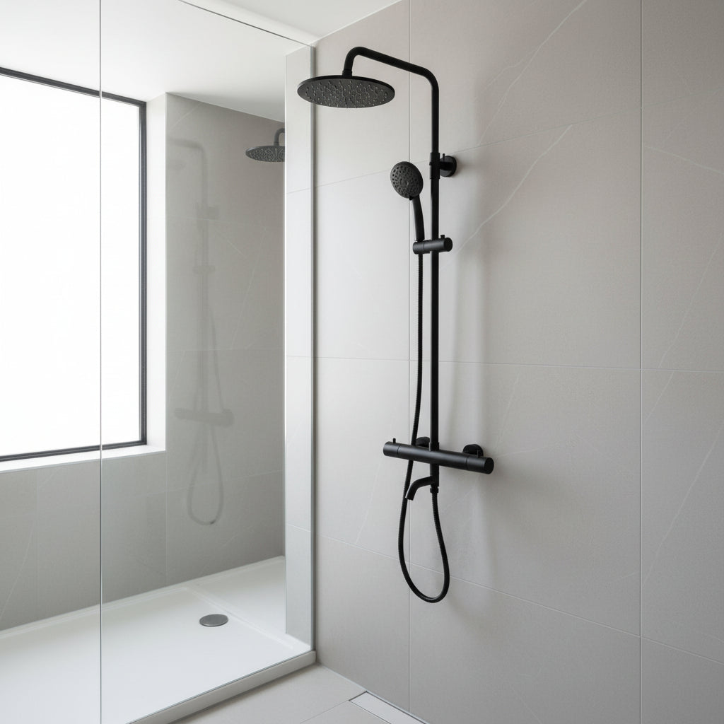 Aviro thermostatic shower mixer matte black