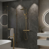 Aviro Thermostatic Shower Mixer Brushed Brass Gold