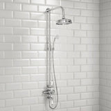 Traditional Rigid Riser Shower with Fixed Head and Handset