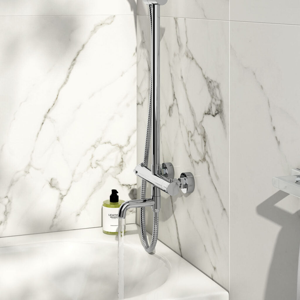 Solar Round Rigid Riser Shower With Bath Filler