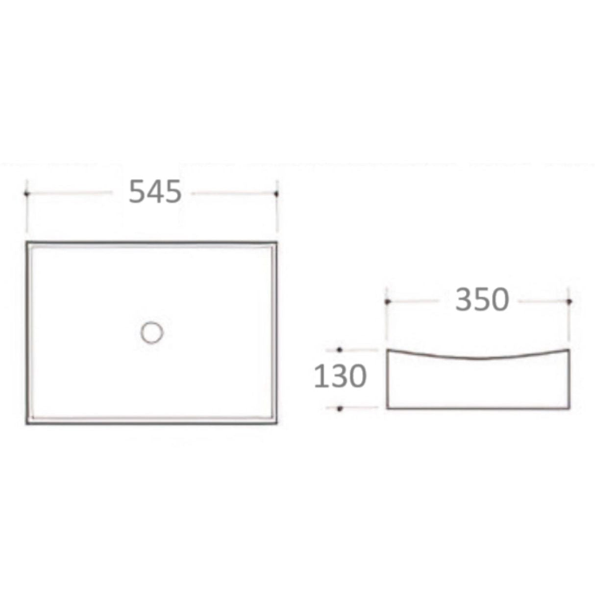 Slate Countertop Basin White 545mm