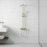 Clyro exposed shower mixer brushed brass gold