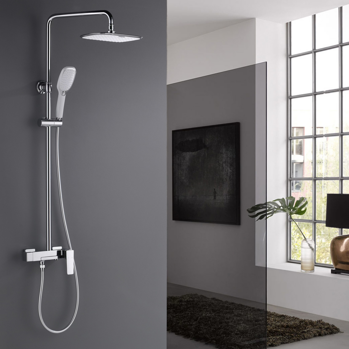 Clyro exposed shower mixer polished chrome