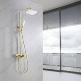 Clyro exposed shower mixer brushed brass gold