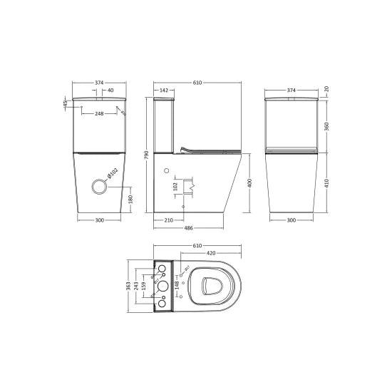 Synergy Allium Compact Close Coupled Pan, Cistern & Seat