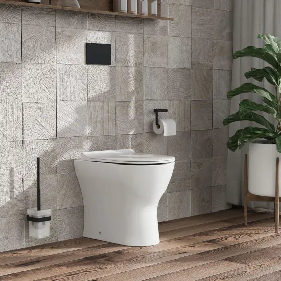 Synergy Freesia Round Back to Wall Toilet Pan With Seat