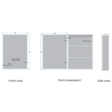 Yora vertical alaminum front lit mirror cabinet single door 500mm x 700mm